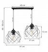 Lampa sufitowa STELLA, wisząca, podwójny żyrandol typu listwa, klosze chrom, do kuchni i salonu