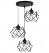 Lampa wisząca STELLA, sufitowa, 3-punktowa, czarna konstrukcja, nowoczesny loft, nad stół i wyspę