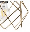 Lampa wisząca sufitowa STELLA, potrójny żyrandol z okrągłą listwą, czarny, złote klosze, styl loft