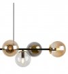 Lampa sufitowa SIENA, wisząca, czarny żyrandol ze złotymi akcentami, szklane kule, nowoczesny, loft