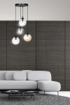 LAMPA WISZĄCA CZARNA KULE SZKLANE DO SALONU SYPIALNI JADALNI KUCHNI EMIBIG COSMO 4 BL PREMIUM MIX