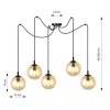 LAMPA WISZĄCA SPIDER PAJĄK KLOSZE SZKLANE KULE EMIBIG GIGI 5 BL MIODOWY