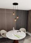 LAMPA WISZĄCA CZARNA NAD STÓŁ DO KUCHNI JADALNI SALONU EMIBIG ISTAR 3 BL PREMIUM MIODOWY
