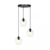 LAMPA WISZĄCA CZARNA NAD STÓŁ DO KUCHNI JADALNI SALONU EMIBIG ISTAR 3 BL PREMIUM TRANSPARENT