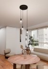 LAMPA WISZĄCA CZARNA NAD STÓŁ DO KUCHNI JADALNI SALONU EMIBIG ISTAR 3 BL PREMIUM TRANSPARENT