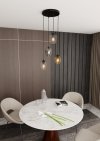 LAMPA WISZĄCA CZARNA NAD STÓŁ DO KUCHNI JADALNI SALONU EMIBIG ISTAR 4 BL PREMIUM MIX
