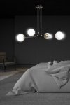 LAMPA WISZĄCA DO SALONU POKOJU BIAŁE KULE EMIBIG OGNIS 4 BLACK