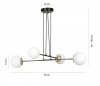 LAMPA WISZĄCA DO SALONU POKOJU BIAŁE KULE EMIBIG OGNIS 4 BLACK