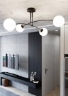 LAMPA WISZĄCA NOWOCZESNA KULE BIAŁE EMIBIG PREGOS 4 BLACK
