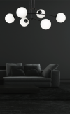 LAMPA WISZĄCA NOWOCZESNA KULE BIAŁE EMIBIG PREGOS 6 BLACK