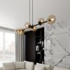 LAMPA WISZĄCA CZARNA KULE BURSZTYNOWE SZKLANE NAD STÓŁ DO JADALNI KUCHNI NOWOCZESNA EMIBIG ROSSI 6 BL MIODOWY 876/6