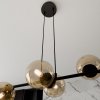 LAMPA WISZĄCA CZARNA KULE BURSZTYNOWE SZKLANE NAD STÓŁ DO JADALNI KUCHNI NOWOCZESNA EMIBIG ROSSI 6 BL MIODOWY 876/6