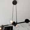 LAMPA WISZĄCA CZARNA KULE TRANSPARENTNE SZKLANE NAD STÓŁ DO JADALNI KUCHNI NOWOCZESNA EMIBIG ROSSI 6 BL 874/6