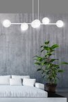 LAMPA WISZĄCA BIAŁA SZKLANE KLOSZE KULE DO SALONU SYPIALNI JADALNI NAD STÓŁ EMIBIG ROSSI 6 WH TRANSPARENT