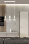 LAMPA WISZĄCA TUBA NAD STÓŁ DO KUCHNI JADALNI EMIBIG FUMIKO 3 WH/GOLD
