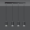 LAMPA WISZĄCA TUBA NAD STÓŁ DO KUCHNI JADALNI EMIBIG FUMIKO 4 BL/CHROME