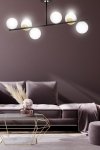 LAMPA WISZĄCA KULE BIAŁE DO POKOJU SYPIALNI EMIBIG FLOKI 6 BLACK GOLD