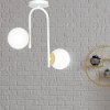 LAMPA SUFITOWA NOWOCZESNA KULE BIAŁE EMIBIG RAGNAR 2 WHITE GOLD