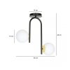LAMPA SUFITOWA NOWOCZESNA KULE BIAŁE EMIBIG RAGNAR 2 BLACK GOLD
