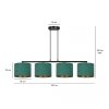 LAMPA CZARNA Z ABAŻUREM BUTELKOWA ZIELEŃ EMIBIG HILDE 4 BL GREEN
