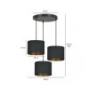 LAMPA CZARNA Z CZARNYM ABAŻUREM EMIBIG HILDE 3 BL PREMIUM BLACK