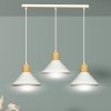 LAMPA WISZĄCA METALOWA NAD STÓŁ BIAŁA Z DREWNEM EMIBIG ROWEN 3 WHITE