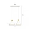 LAMPA WISZĄCA BIAŁO ZŁOTA METALOWA NAD STÓŁ EMIBIG IBOR 2 WHITE