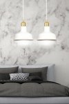 LAMPA WISZĄCA BIAŁO ZŁOTA METALOWA NAD STÓŁ EMIBIG IBOR 2 WHITE