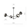 LAMPA WISZĄCA NOWOCZESNA KULE SZKLANE EMIBIG HUNTER 4  BLACK/STRIPE