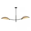 LAMPA WISZĄCA DEKORACYJNA DO SALONU SYPIALNI EMIBIG LOTUS 2 BLACK/RATTAN