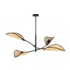 LAMPA WISZĄCA DEKORACYJNA DO SALONU SYPIALNI EMIBIG LOTUS 4 BLACK/RATTAN