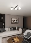 LAMPA SUFITOWA PLAFON KULE NOWOCZESNA EMIBIG SMART 3 BLACK/OPAL