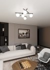 LAMPA SUFITOWA PLAFON KULE NOWOCZESNA EMIBIG SMART 5 BLACK/OPAL