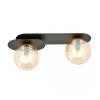 LAMPA SUFITOWA NOWOCZESNA PLAFON KULE SZKLANE EMIBIG PLAZA 2 BLACK/MIODOWY