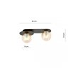LAMPA SUFITOWA NOWOCZESNA PLAFON KULE SZKLANE EMIBIG PLAZA 2 BLACK/MIODOWY