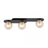LAMPA SUFITOWA NOWOCZESNA PLAFON KULE SZKLANE EMIBIG PLAZA 3 BLACK/MIODOWY