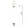 LAMPA PODŁOGOWA KULE SZKLANE CZARNA EMIBIG NOVA LP3  BLACK/OPAL