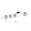 LAMPA SUFITOWA NOWOCZESNA PLAFON ZŁOTY KULE SZKLANE EMIBIG MONZA 4 BL GRAFIT