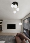 LAMPA SUFITOWA NOWOCZESNA KULE SZKLANE EMIBIG DOLCE 4 BL OPAL