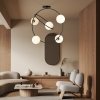 LAMPA SUFITOWA WISZĄCA CZARNA KULE SZKLANE EMIBIG STARDOM 5 BL OPAL oprawa oświetleniowa