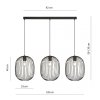 LAMPA WISZĄCA CZARNA METALOWA DRUCIANA EMIBIG ONYX 3 BL oprawa oświetleniowa