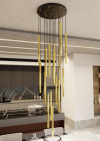 LAMPA WISZĄCA TUBA NAD STÓŁ BAR WYSPĘ DO KUCHNI JADALNI EMIBIG SELTER 17 PREMIUM GOLD  oprawa oświetleniowa