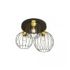 LAMPA SUFITOWA PLAFON CZARNY DRUCIANY NEST 3PREM BL GOLD oprawa oświetleniowa