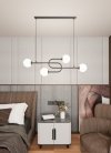 LAMPA WISZĄCA CZARNA NOWOCZESNA KULE ATRIA 4 BL OPAL oprawa oświetleniowa