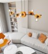 LAMPA WISZĄCA NOWOCZESNA NA LISTWIE CZARNA EMIBIG TOKEN 6 BL ORANGE  oprawa oświetleniowa