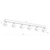 TK LIGHTING TOP BLACK/CHROME LAMPA SUFITOWA 6 PŁ
