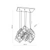 TK LIGHTING ALAMBRE 2779 LAMPA WISZĄCA  CZARNO ZŁOTA DRUCIANA METALOWA
