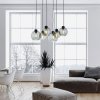 TK LIGHTING CUBUS 2833 LAMPA WISZĄCA CZARNA SZKLANE KLOSZE KULE GRAFITOWE