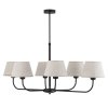 TK LIGHTING CHICAGO LINEN 3999 LAMPA SUFITOWA ŻYRANDOL CZARNY Z LNIANYMI ABAŻURAMI NATURAL EKO