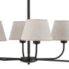 TK LIGHTING CHICAGO LINEN 3999 LAMPA SUFITOWA ŻYRANDOL CZARNY Z LNIANYMI ABAŻURAMI NATURAL EKO